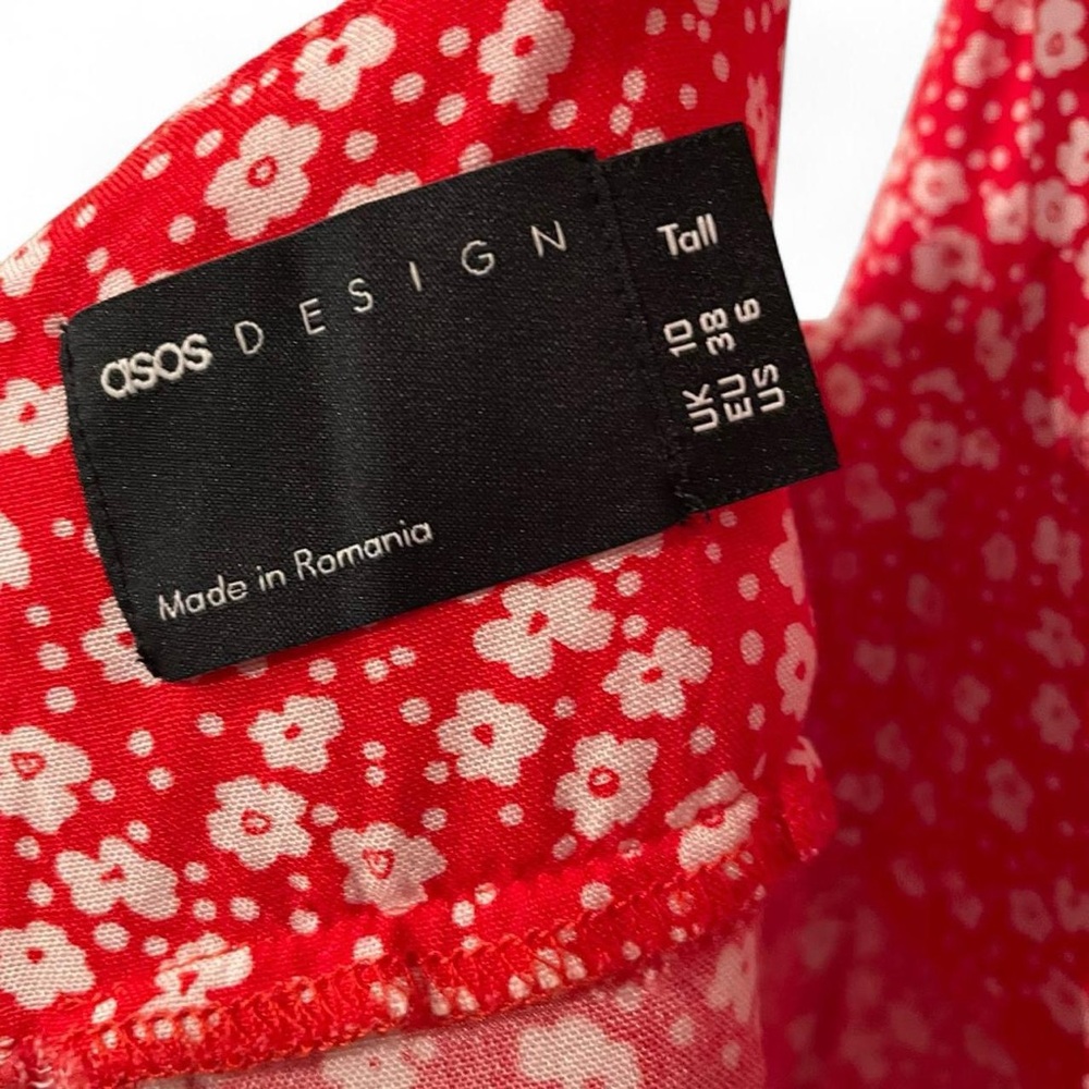 Size: 6 l ASOS Tall Red+White Maxi Dress - Picture 5 of 5